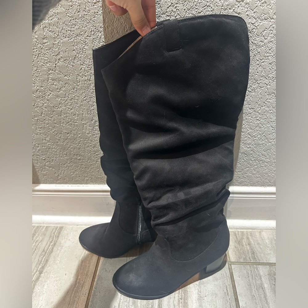 Torrid Black Slouchy Heeled Boots